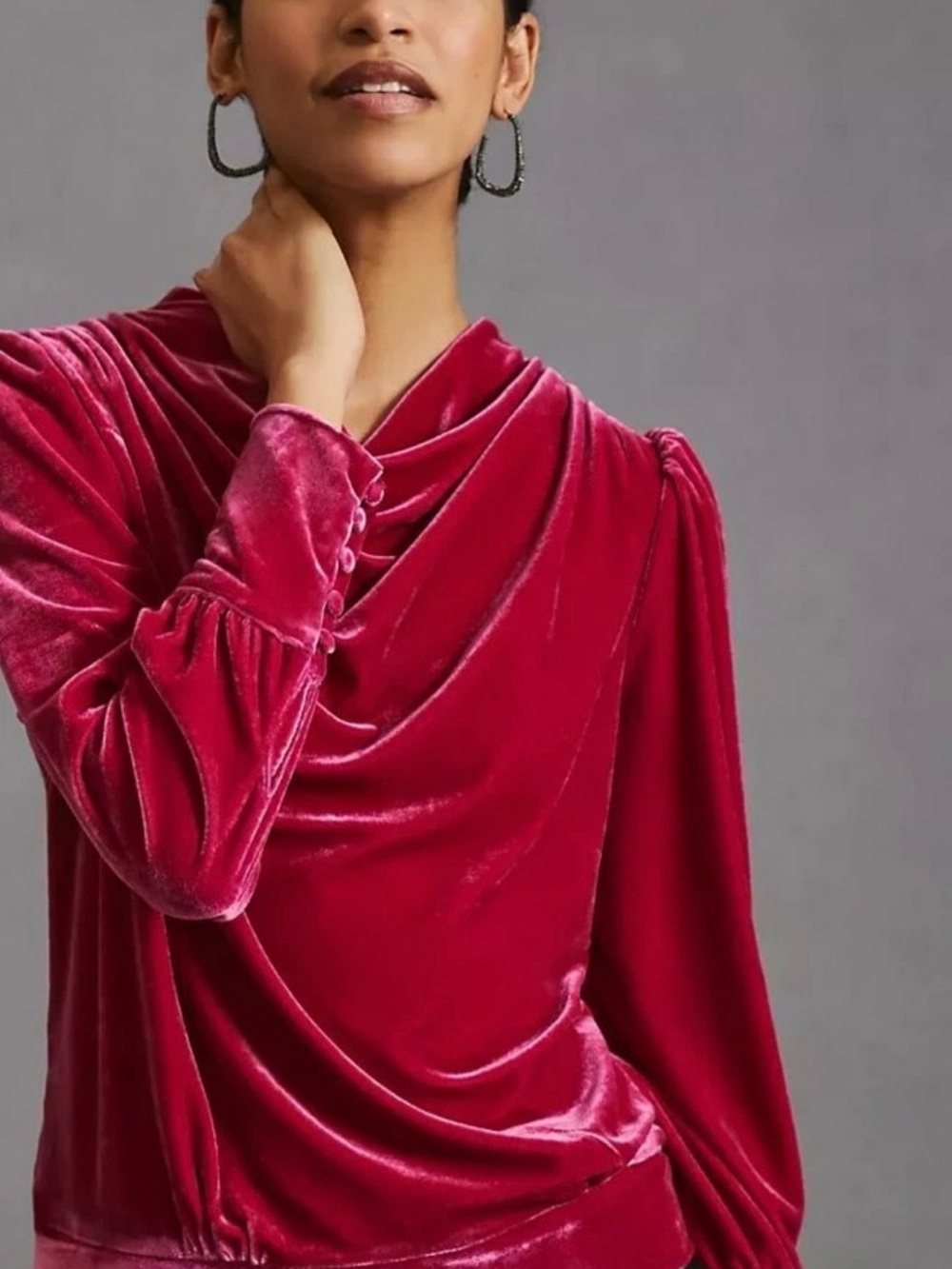 Anthropology X BTFL-Life Women’s Raspberry Velvet Blouse NWT XS